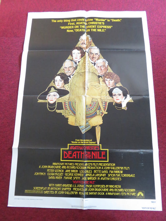 DEATH ON THE NILE FOLDED US ONE SHEET POSTER AGATHA CHRISTIE PETER USTINOV 1978