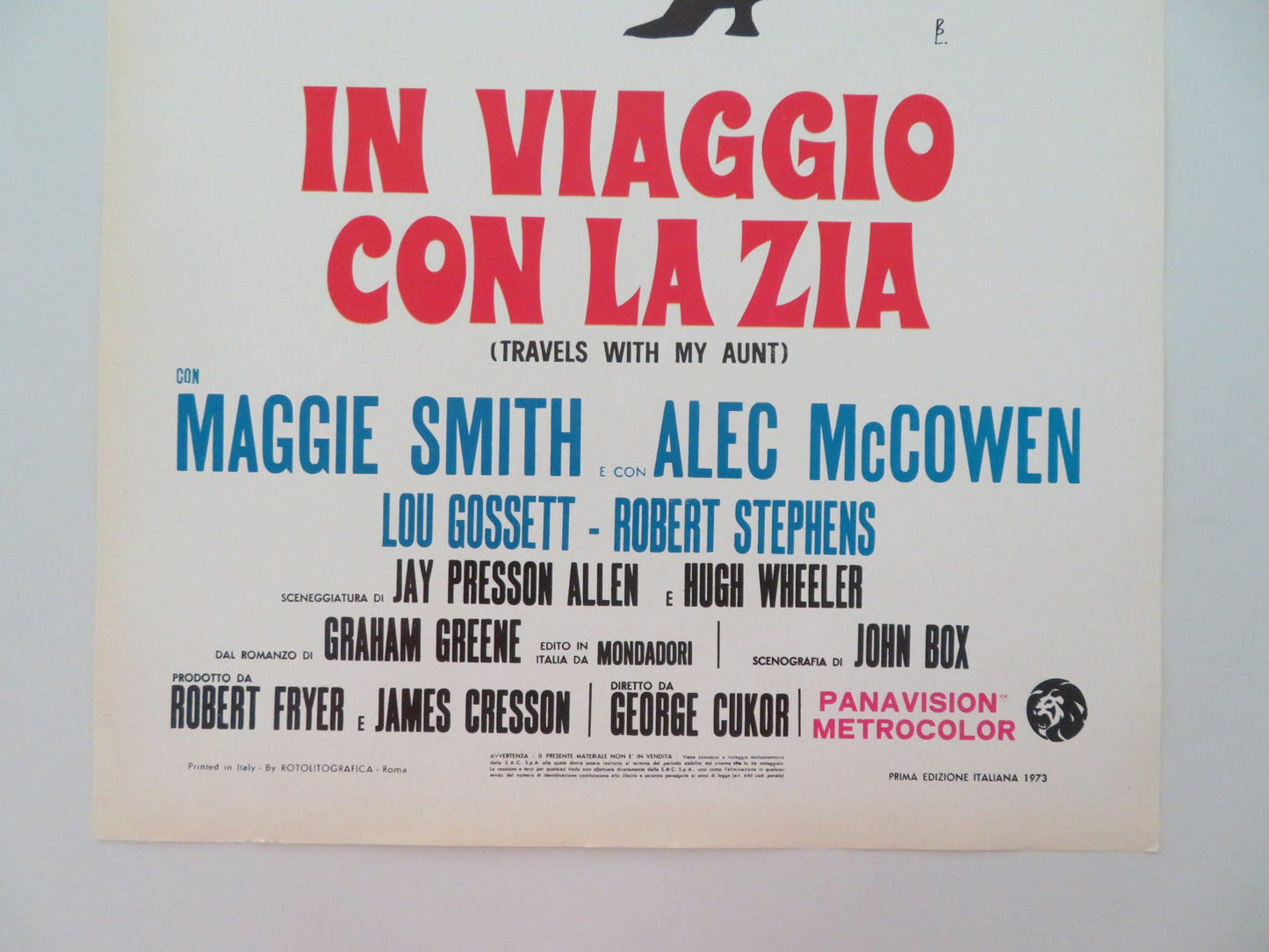 TRAVELS WITH MY AUNT ITALIAN LOCANDINA POSTER MAGGIE SMITH ALEX MCCOWEN 1973 - Rendezvous Cinema
