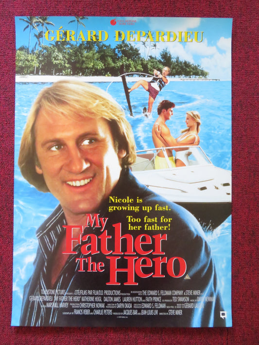 MY FATHER THE HERO VHS VIDEO POSTER GERARD DEPARDIEU KATHERINE HEIGL 1994