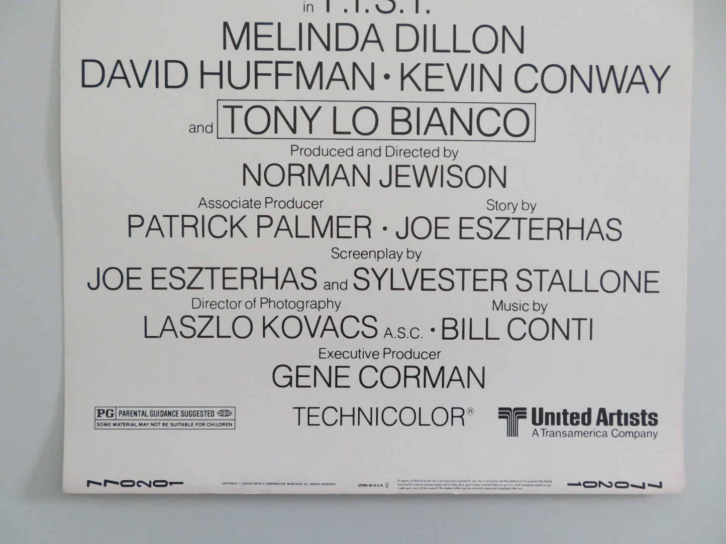 F.I.S.T. US INSERT POSTER SYLVESTER STALLONE ROD STEIGER 1978 - Rendezvous Cinema