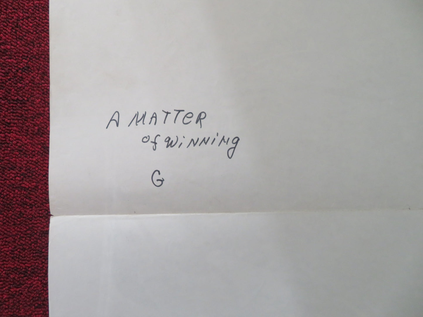 A MATTER OF WINNING FOLDED US ONE SHEET POSTER GORDON SHAFER PAMELA WHITNEY 1973