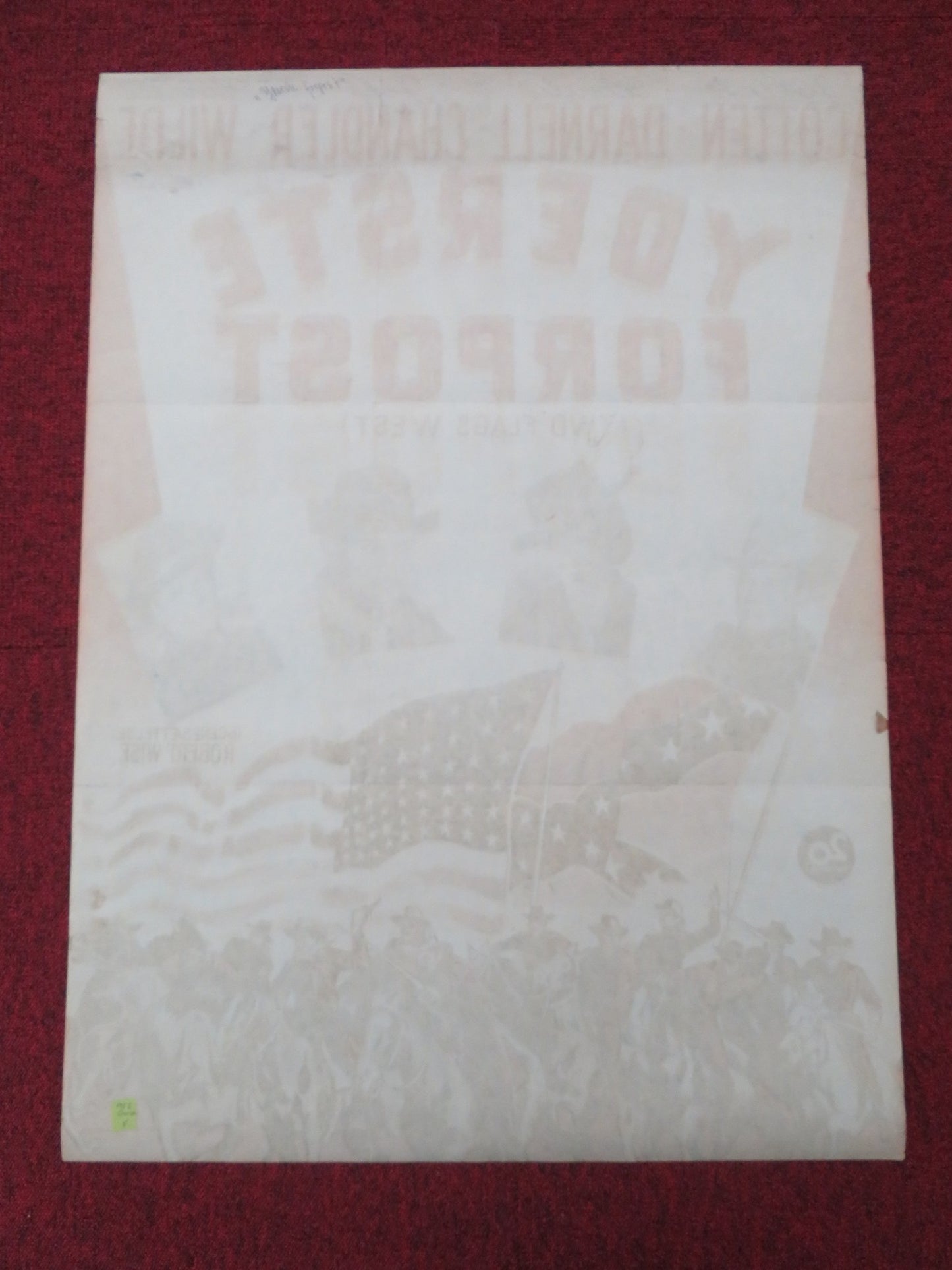 TWO FLAGS WEST DANISH POSTER ROLLED JOSEPH COTTEN LINDA DARNELL 1952 - Rendezvous Cinema