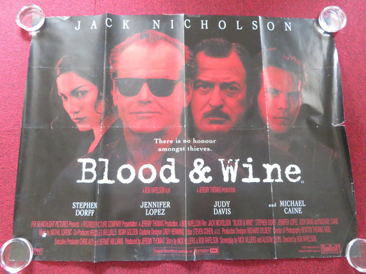 BLOOD & WINE UK QUAD ROLLED POSTER JACK NICHOLSON STEPHEN DORF 1996