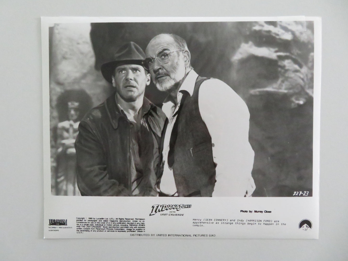 INDIANA JONES AND THE LAST CRUSADE MOVIE STILL PHOTO LOT OF 5 HARRISON FORD 1989