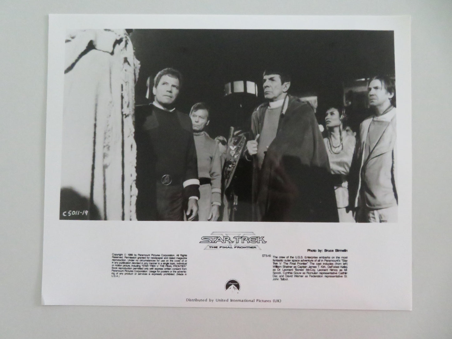 STAR TREK: THE FINAL FRONTIER MOVIE STILL PHOTO LOT OF 6 WILLIAM SHATNER 1989