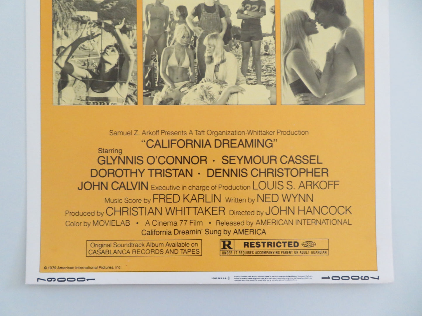 CALIFORNIA DREAMING US INSERT POSTER GLYNNIS O'CONNOR SEYMOUR CASSEL 1979 - Rendezvous Cinema