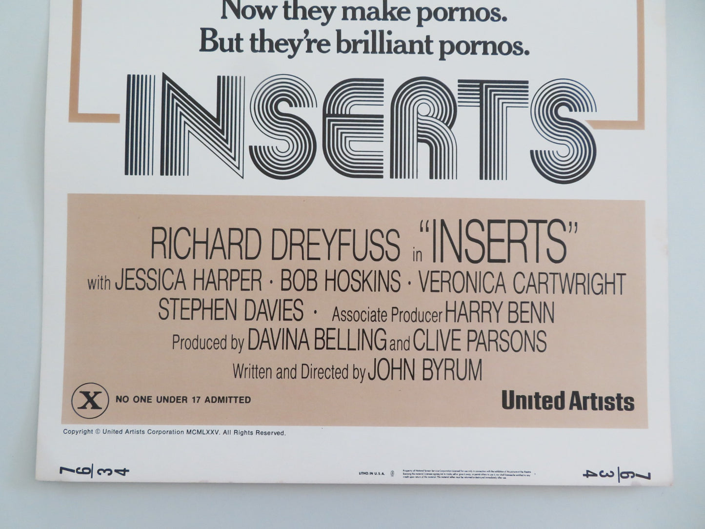 INSERTS US INSERT POSTER RICHARD DREYFUSS BOB HOSKINS 1975 - Rendezvous Cinema