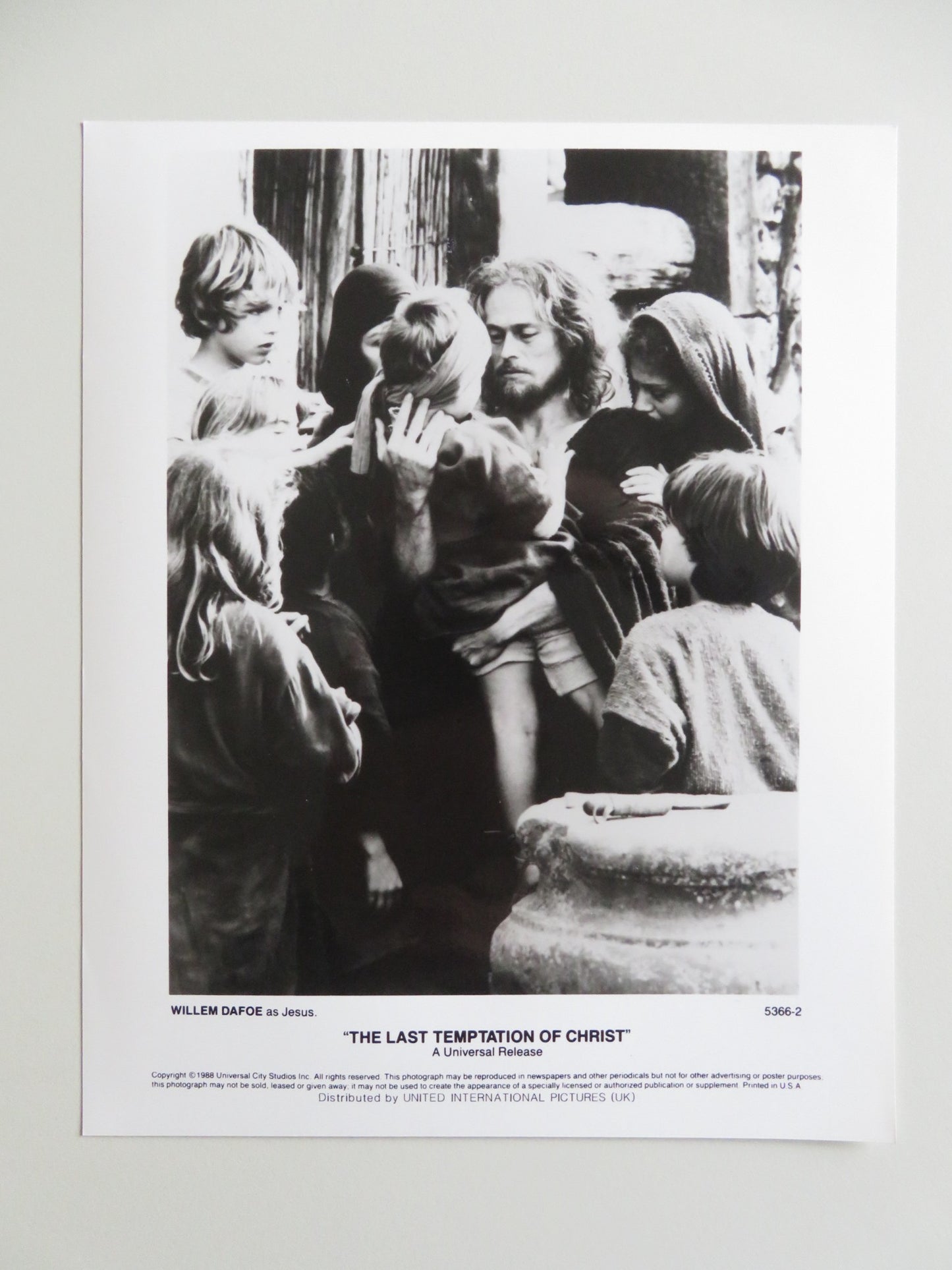 THE LAST TEMPTATION OF CHRIST MOVIE STILL PHOTO LOT OF 6 WILLEM DAFOE 1988