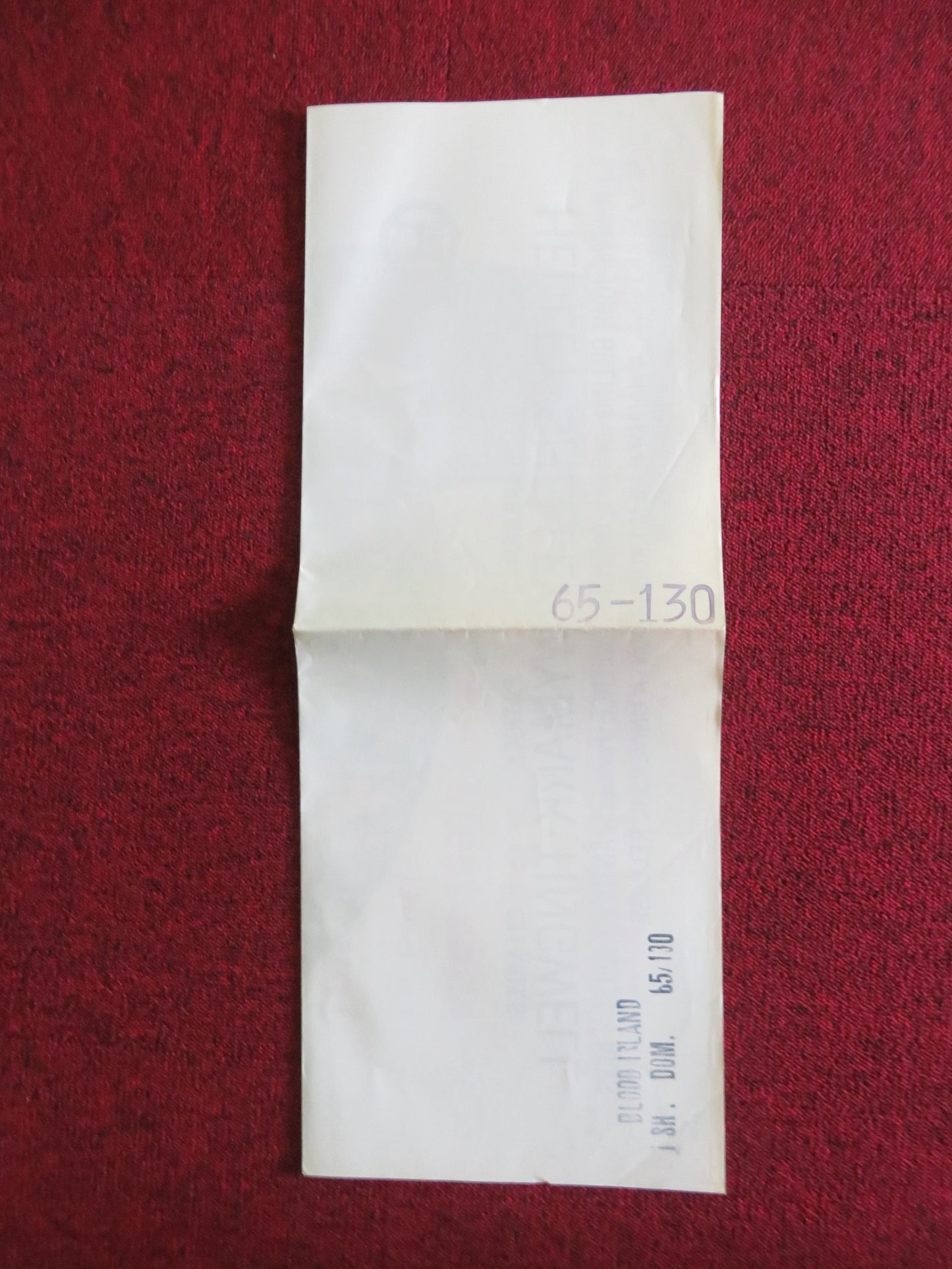 THE SECRET OF BLOOD ISLAND FOLDED US ONE SHEET POSTER JACK HEDLEY B.SHELLEY 1965