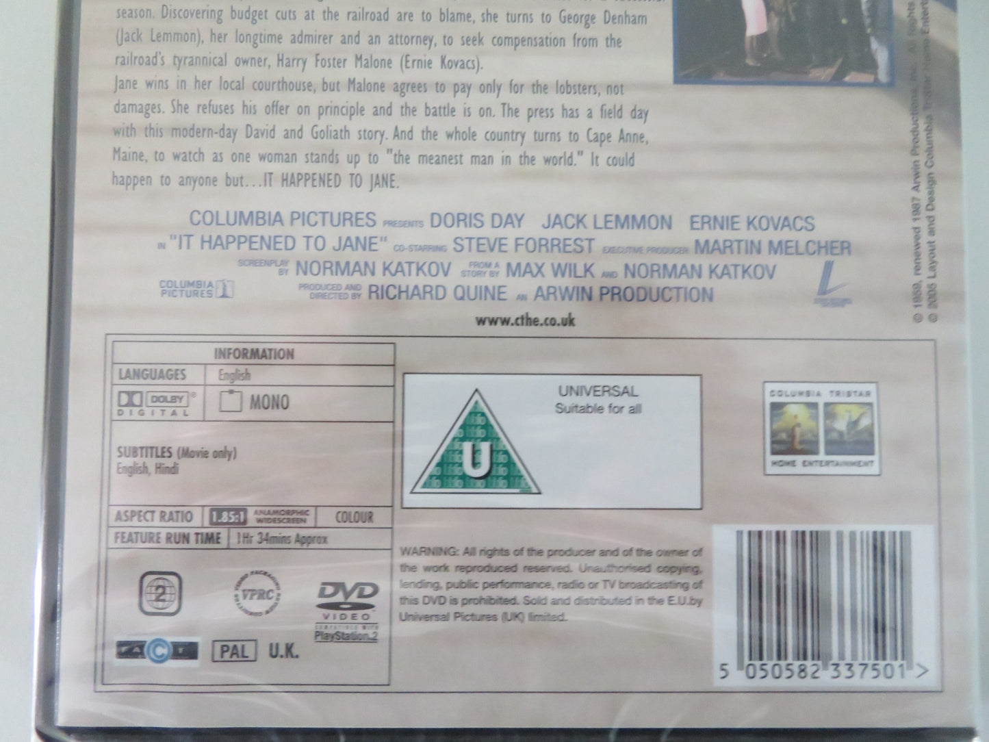 IT HAPPENED TO JANE (DVD) DORIS DAY JACK LEMMON 1959 REGION 2 - Rendezvous Cinema