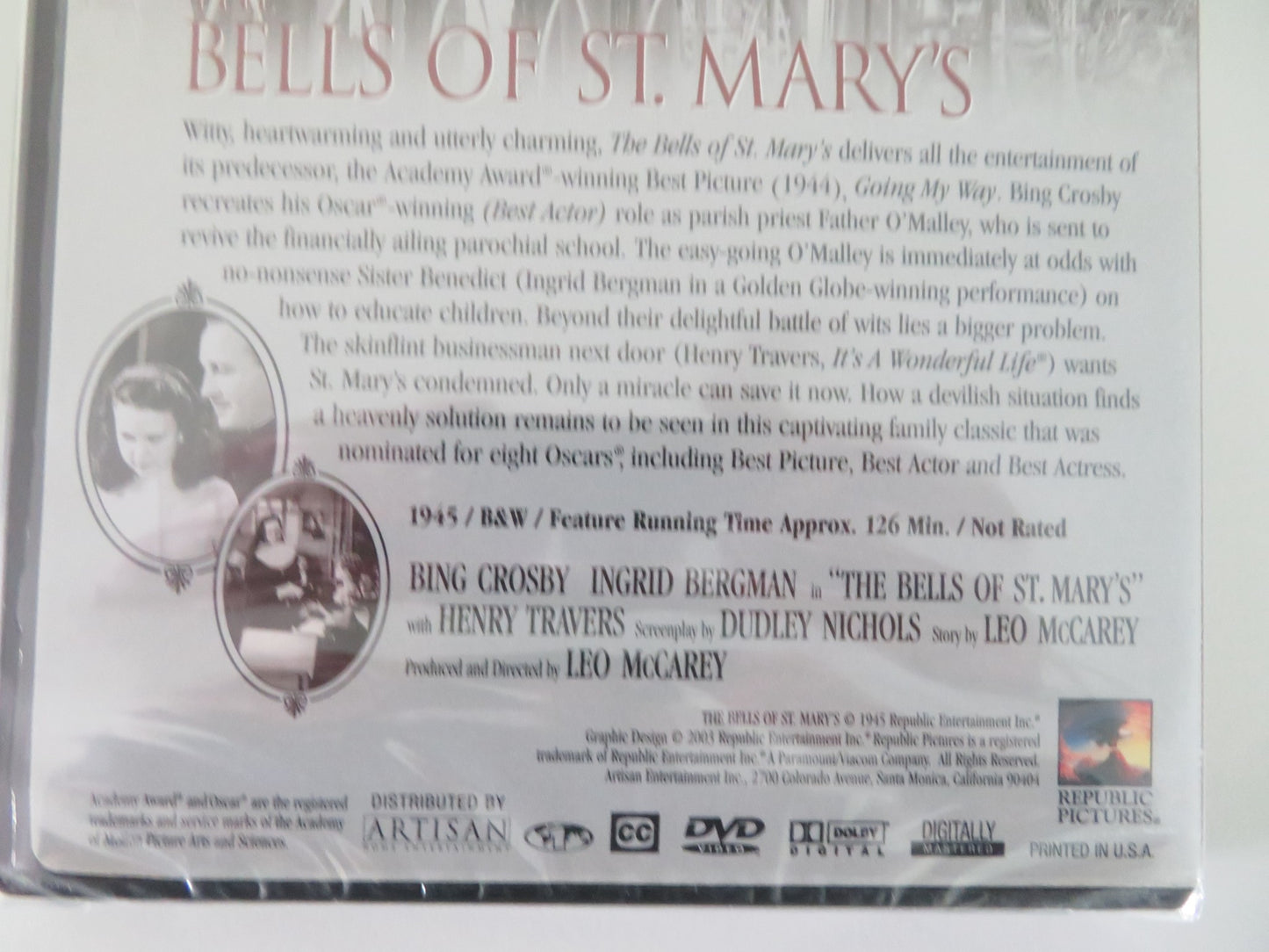 THE BELLS OF ST MARY'S (DVD) BING CROSBY INGRID BERGMAN 1945 REGION 1 - Rendezvous Cinema