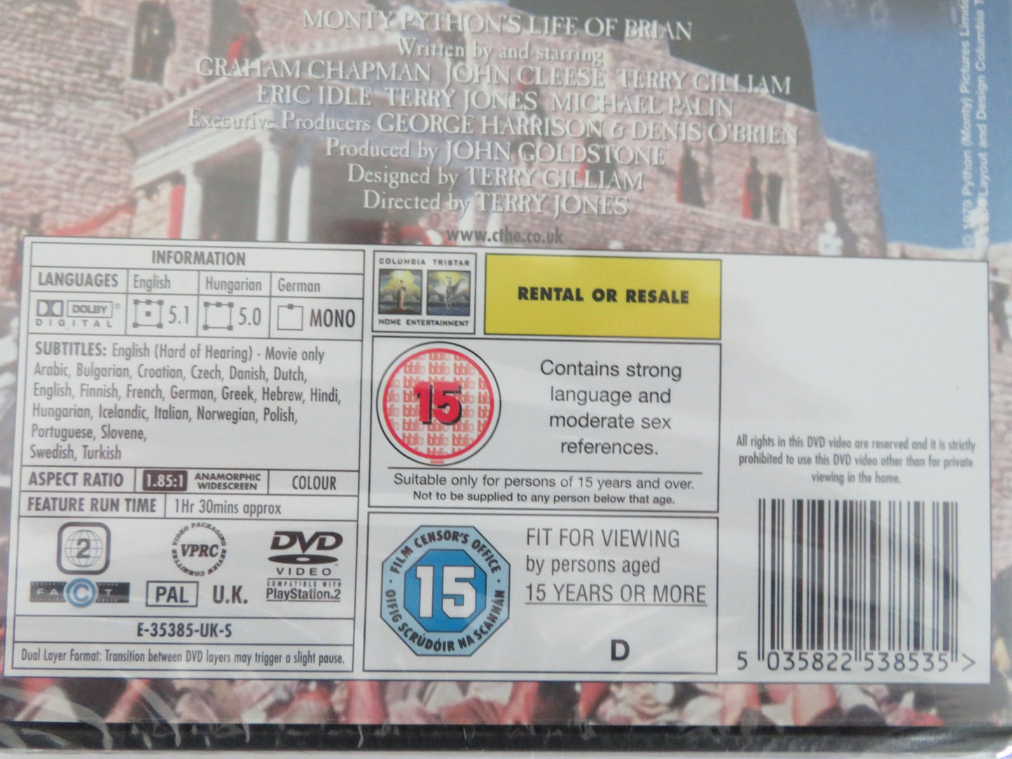 MONTY PYTHON'S LIFE OF BRIAN (DVD) GRAHAM CHAPMAN JON CLEESE 1979 REGION 2 - Rendezvous Cinema