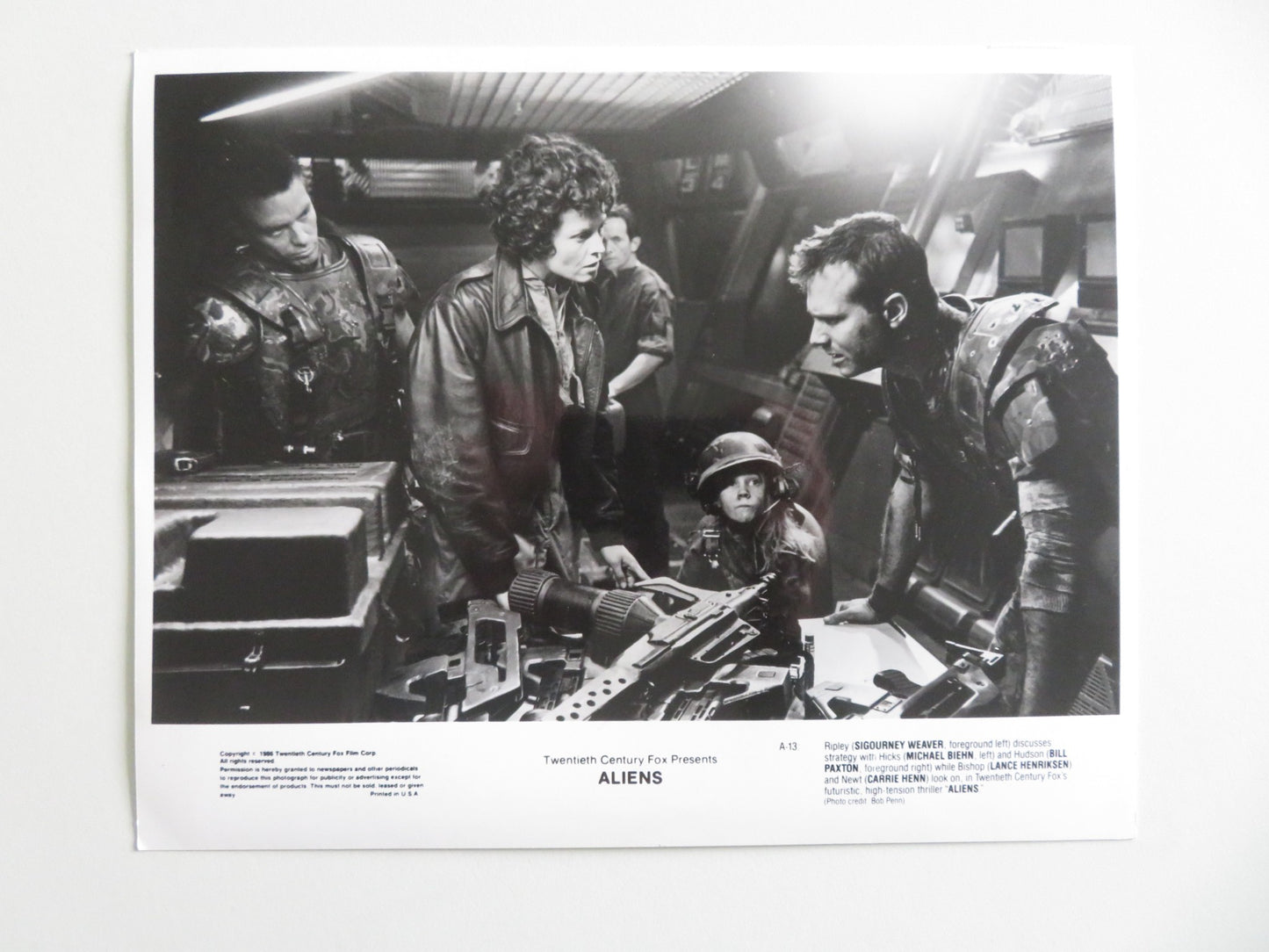 ALIENS MOVIE STILL PHOTO LOT OF 6 SIGOURNEY WEAVER BILL PAXTON 1986