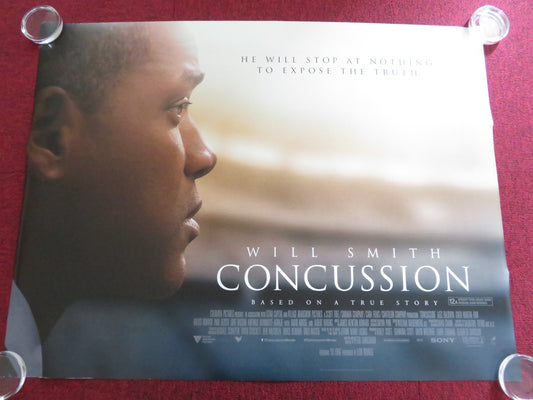 CONCUSSION UK QUAD ROLLED POSTER WILL SMITH ALEC BALDWIN 2015