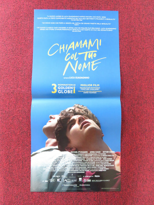 CALL ME BY YOUR NAME ITALIAN LOCANDINA POSTER TIMOTHEE CHALAMET A. HAMMER  2017