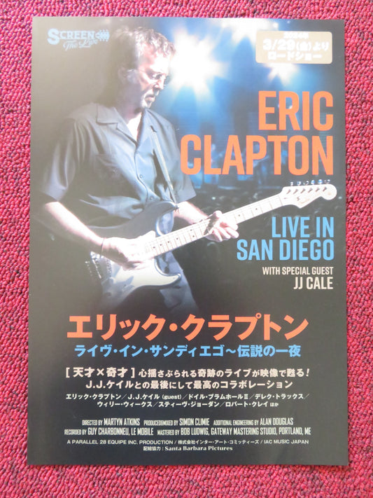 ERIC CLAPTON LIVE IN SAN DIEGO JAPANESE CHIRASHI (B5) POSTER ERIC CLAPTON 2024