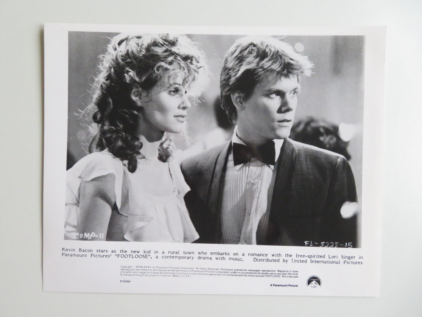 FOOTLOOSE MOVIE STILL PHOTO LOT OF 3 KEVIN BACON LORI SINGER JOHN LITHGOW 1984