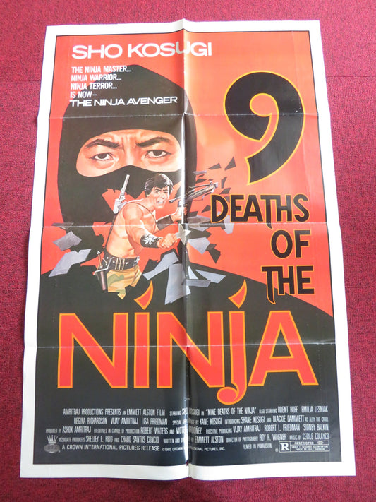 NINE DEATHS OF THE NINJA FOLDED US ONE SHEET POSTER SHO KOSUGI BRENT HUFF 1985