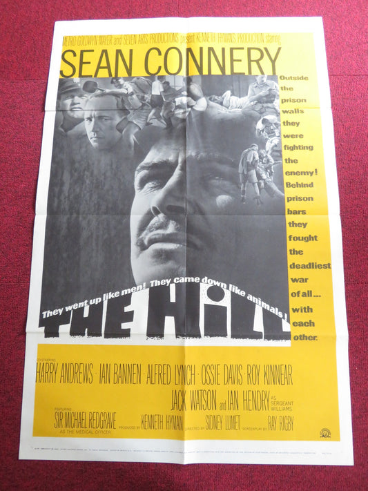 THE HILL FOLDED US ONE SHEET POSTER SEAN CONNERY HARRY ANDREWS 1965