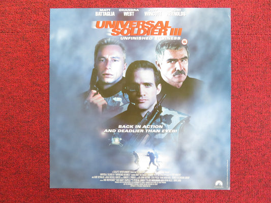UNIVERSAL SOLDER III: UNFINISHED BUSINESS VHS VIDEO POSTER MATT BATTAGLIA 1998