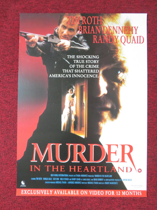 MURDER IN THE HEARTLAND VHS VIDEO POSTER TIM ROTH BRIAN DENNEHY 1993
