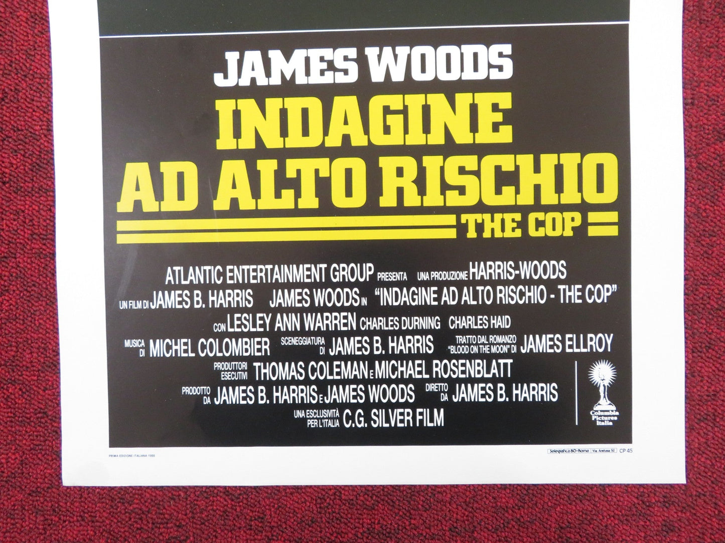INDAGINE AD ALTO RISCHIO ITALIAN LOCANDINA POSTER JAMES WOODS 1988 Rendezvous Cinema Movie posters