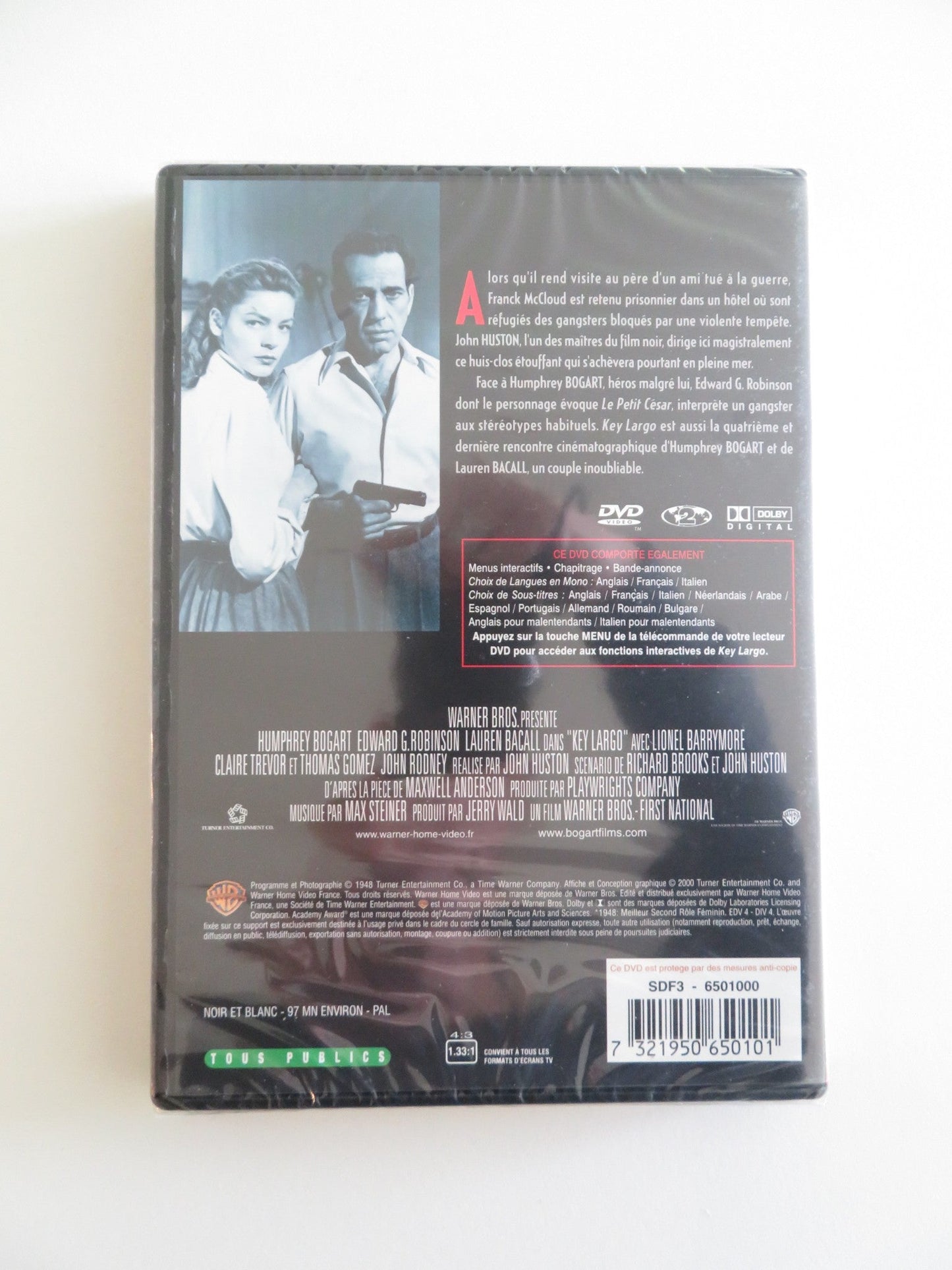 KEY LARGO (DVD) HUMPHREY BOGART LAUREN BACALL 1948 REGION 2 Rendezvous Cinema Movie posters