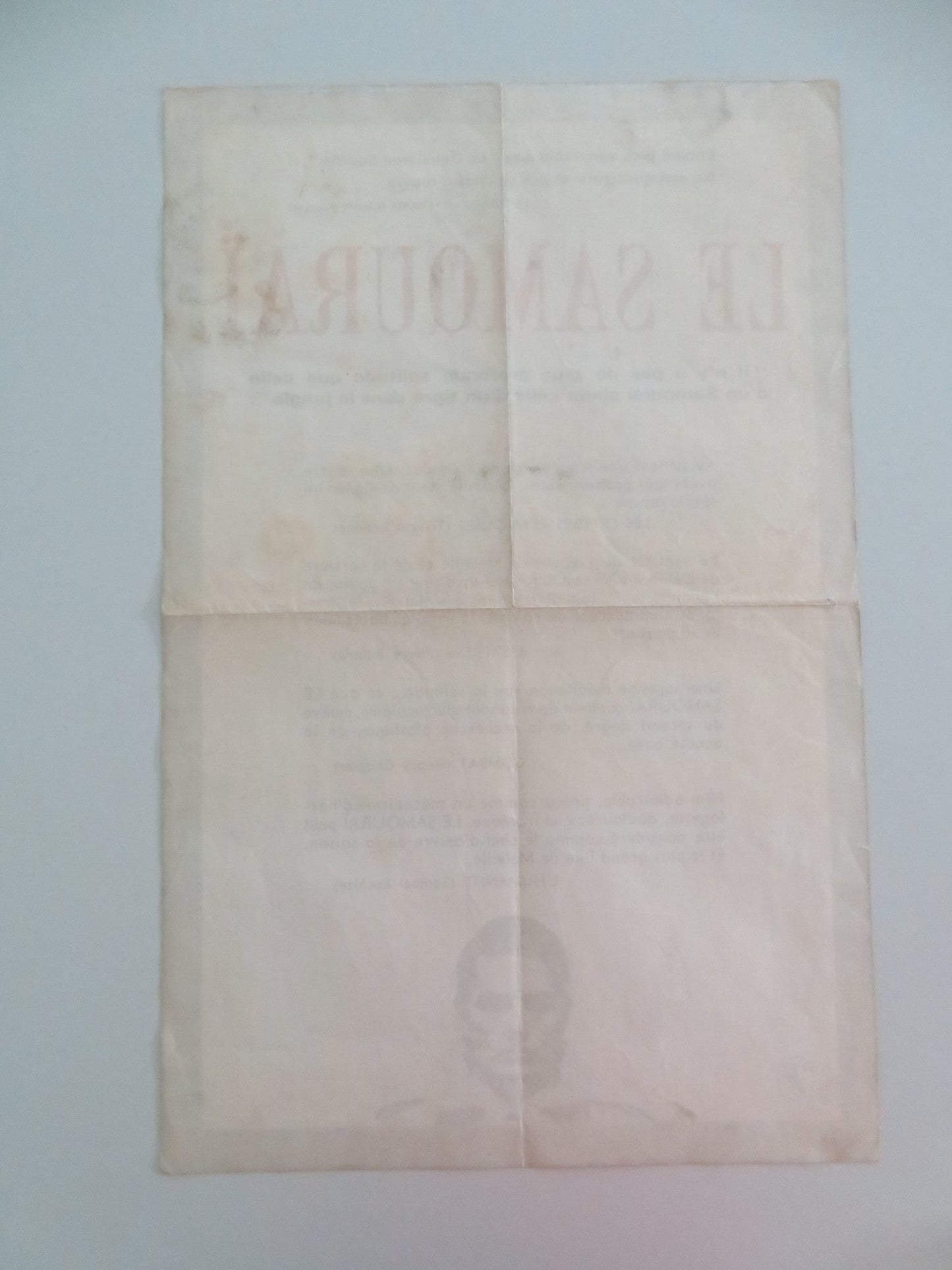 LE SAMOURAI FRENCH ROLLED POSTER ALAIN DELON FRANCOIS PERIER 1967 Movie posters