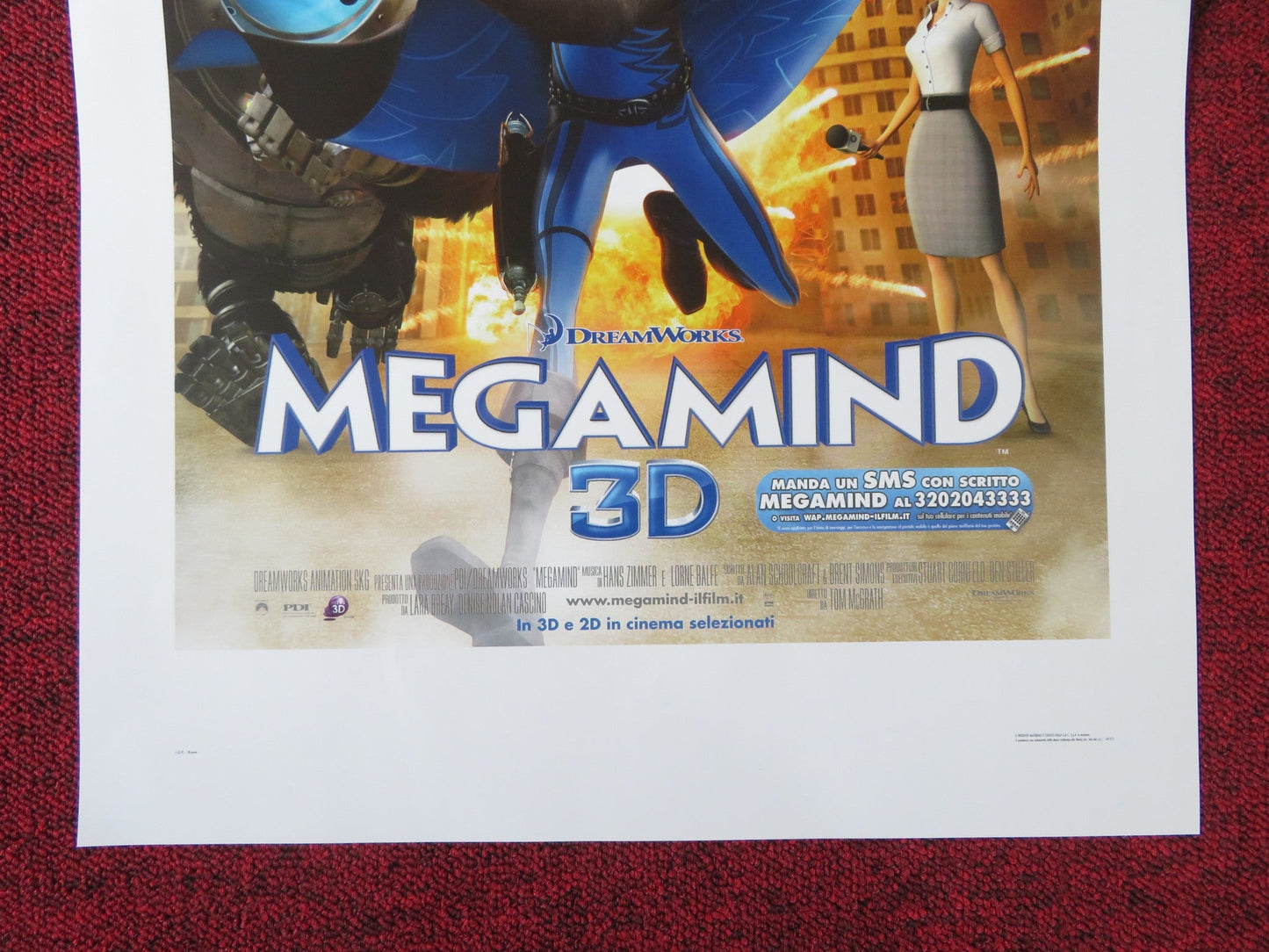 MEGAMIND ITALIAN LOCANDINA POSTER WILL FERRELL BRAD PITT 2010 Rendezvous Cinema Movie posters