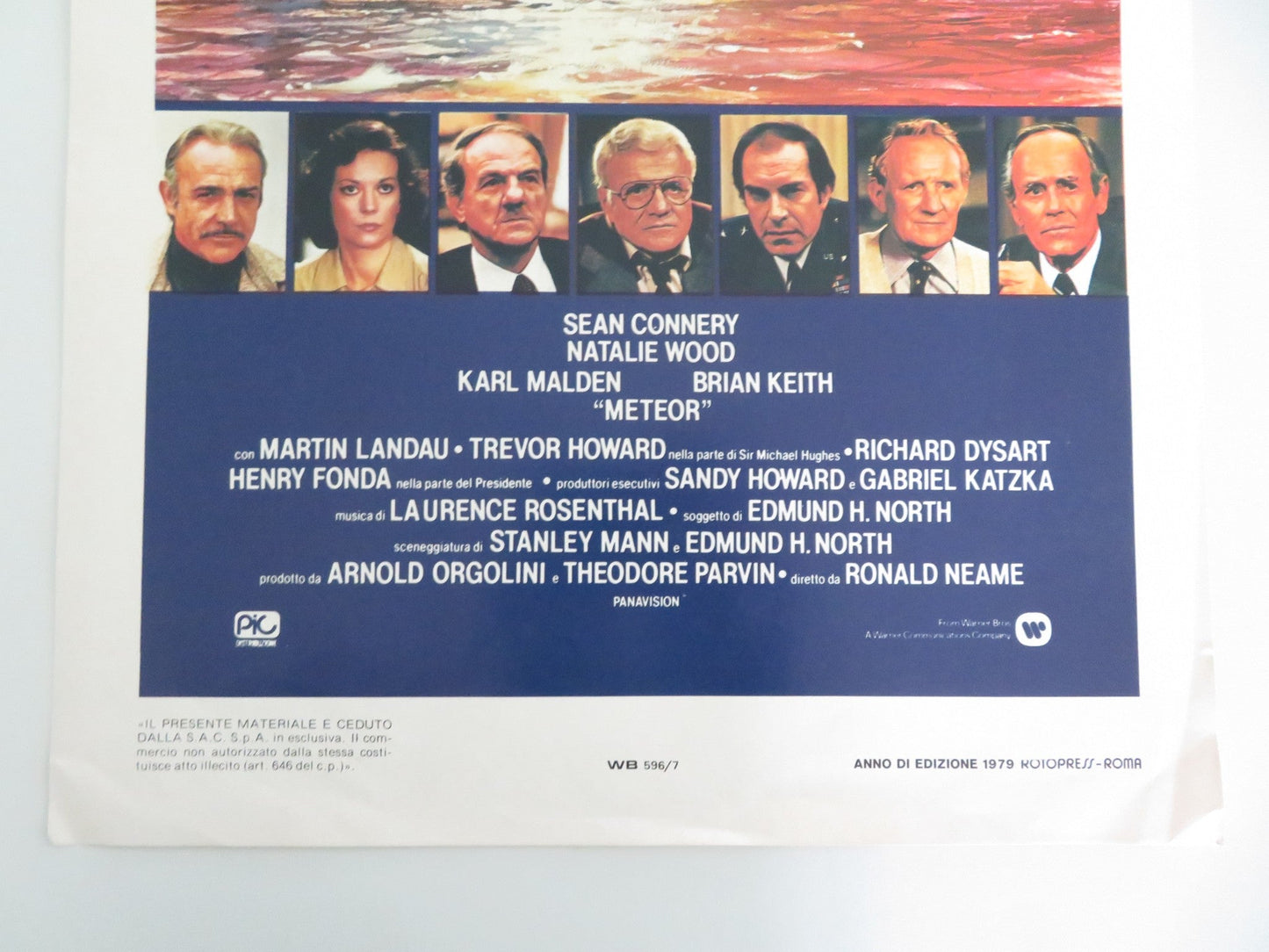 Meteor Italian Locandina Poster Sean Connery Natalie Wood 1979 Movie posters