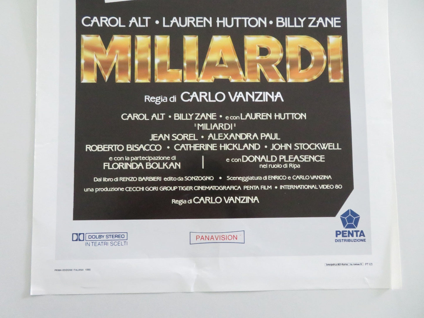 Millions Italian Locandina Poster Billy Zane Lauren Hutton 1991 Movie posters