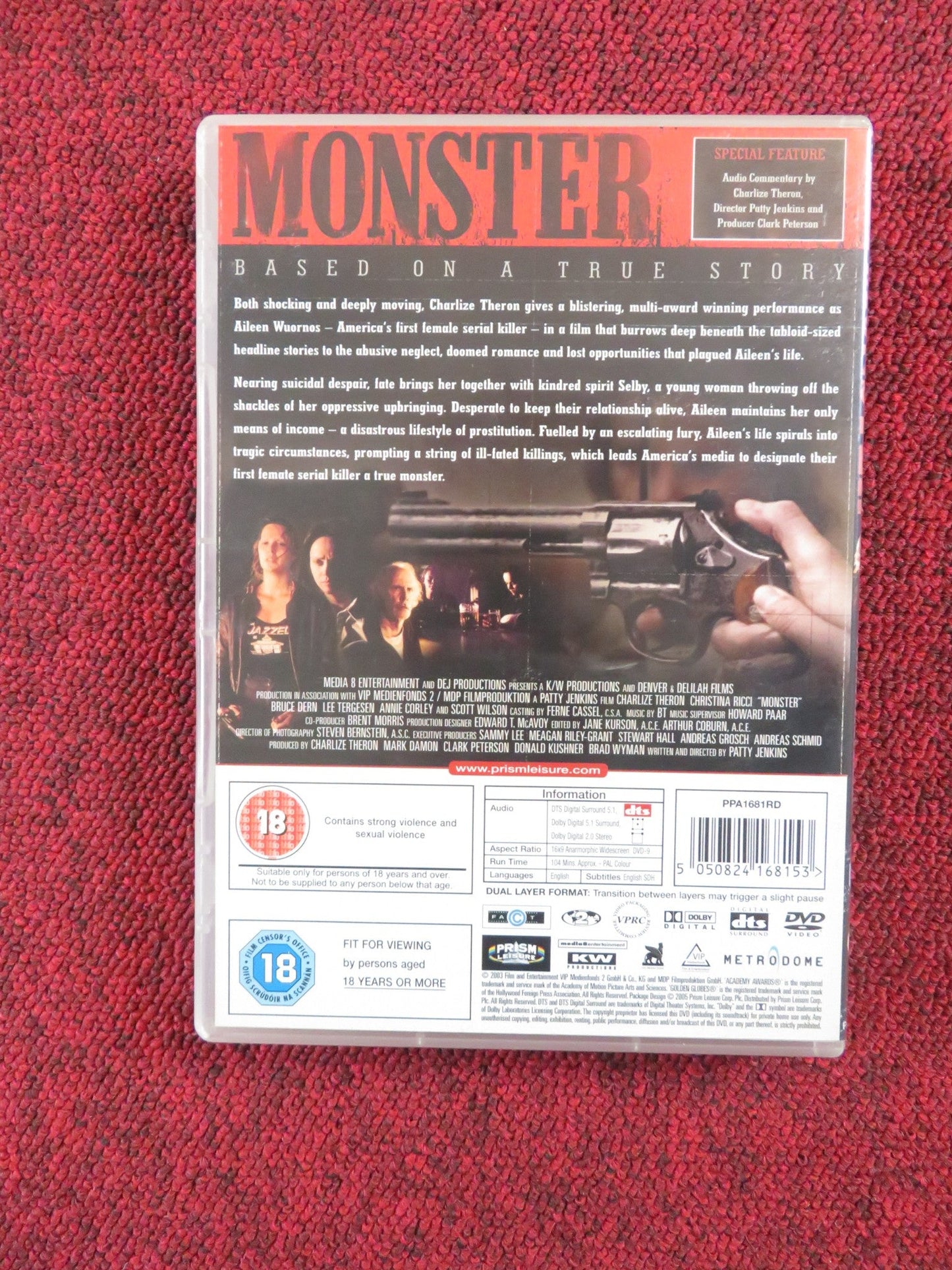 MONSTER (DVD) CHARLIZE THERON CHRISTINA RICCI 2003 REGION 2 Rendezvous Cinema Movie posters