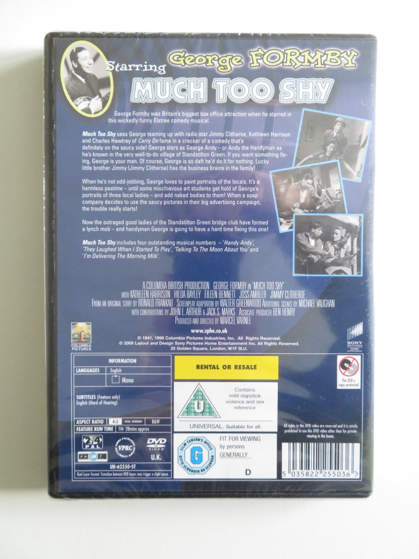MUCH TOO SHY (DVD) GEORGE FORMBY KATHLEEN HARRISON 1942 REGION 2,4 Rendezvous Cinema Movie posters