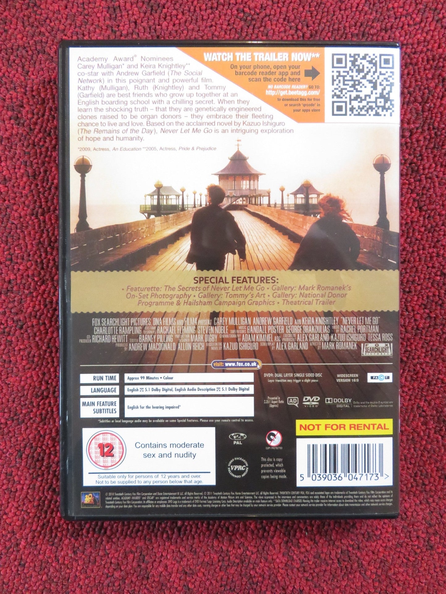 NEVER LET ME GO (DVD) CAREY MULLIGAN ANDREW GARFIELD 2010 REGION 2 Rendezvous Cinema Movie posters