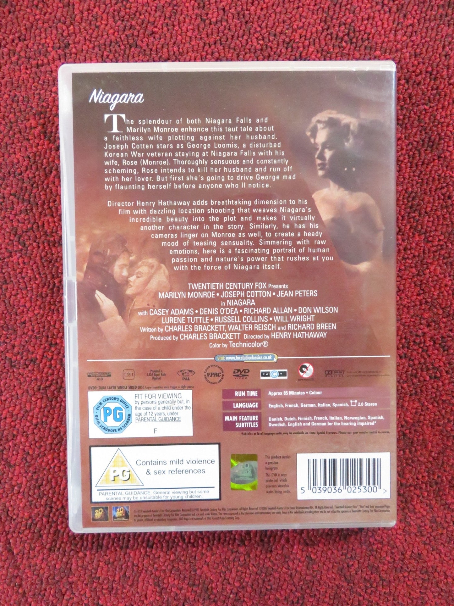 NIAGARA (DVD) MARILYN MONROE JOSEPH COTTEN 1953 REGION 2 Rendezvous Cinema Movie posters