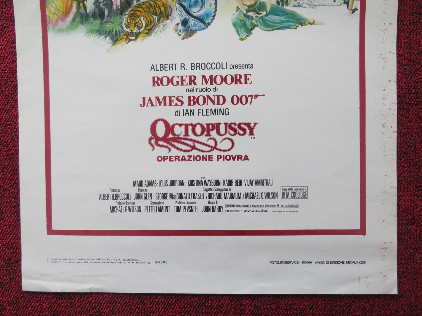 OCTOPUSSY ITALIAN LOCANDINA POSTER JAMES BOND ROGER MOORE MAUD ADAMS 1983 Rendezvous Cinema Movie posters