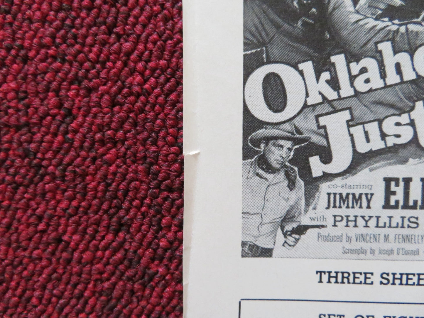 OKLAHOMA JUSTICE UNCUT PRESS BOOK JOHNNY MACK BROWN JIMMY ELLISON 1951 Rendezvous Cinema Movie posters