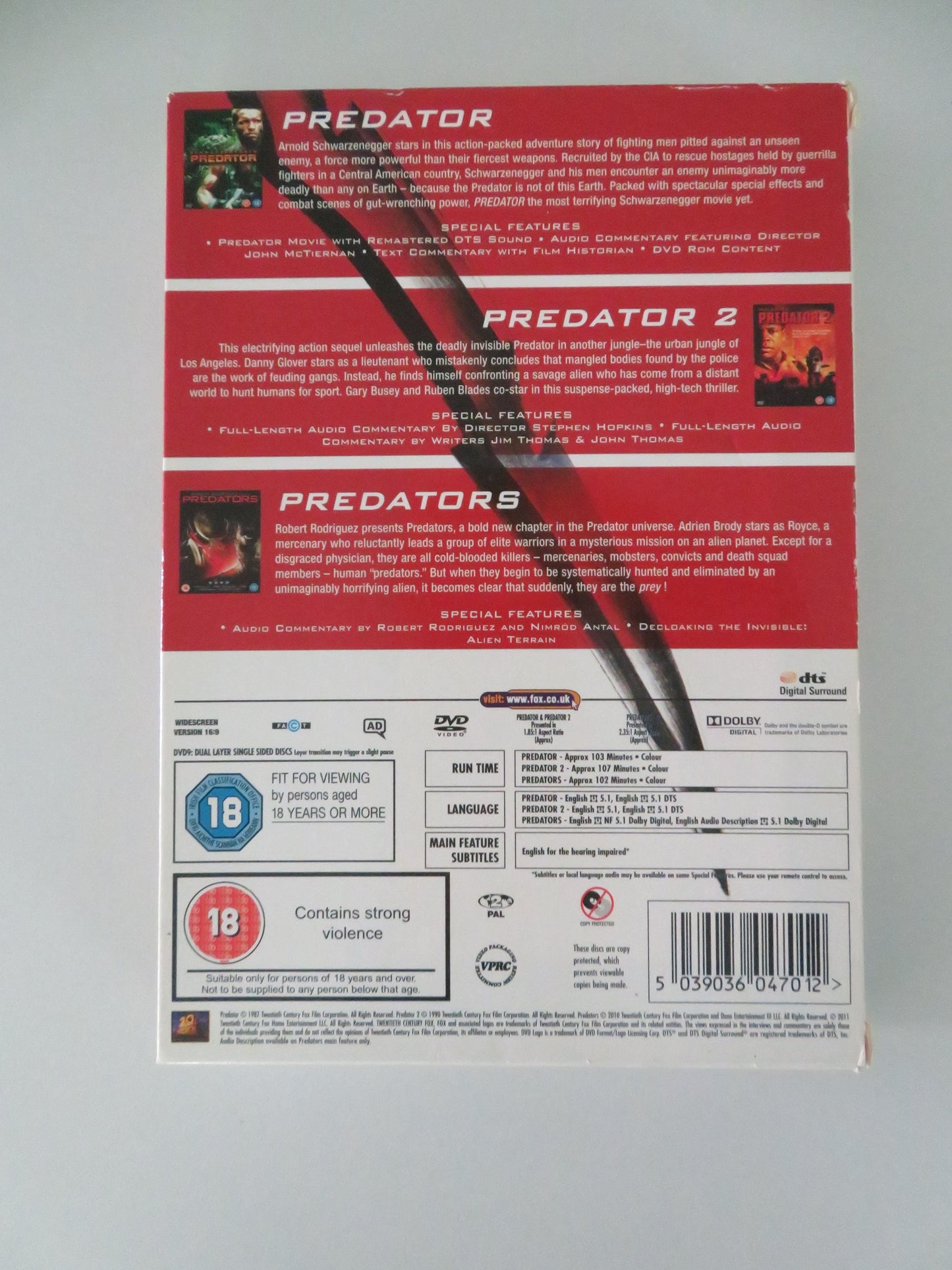 Predator Trilogy (DVD BoxSet) Arnold Schwarzenegger Carl Weathers 1987 Region 2 Movie posters
