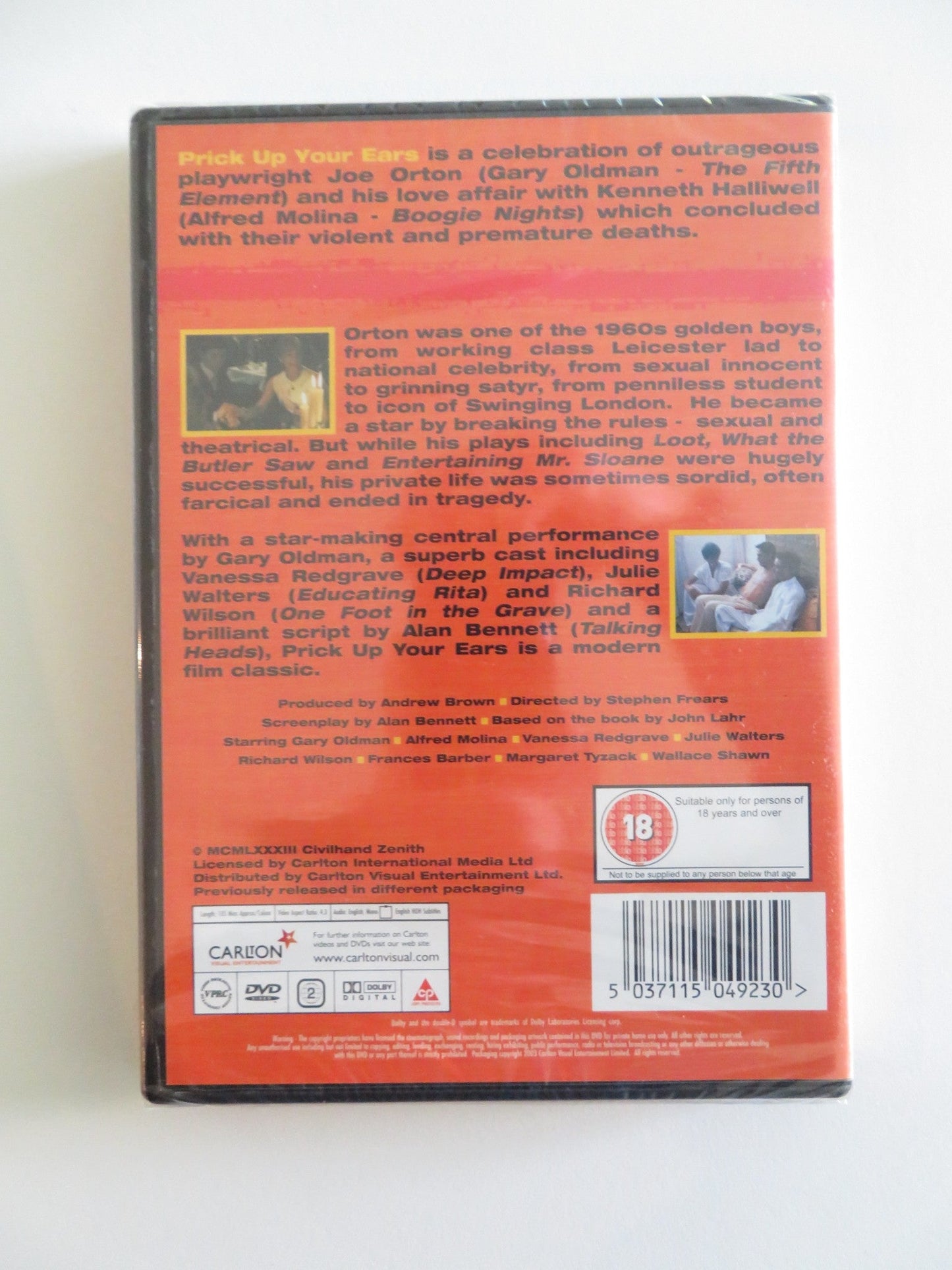 PRICK UP YOUR EARS (DVD) GARY OLDMAN ALFRED MOLINA 1987 REGION 2 Rendezvous Cinema Movie posters