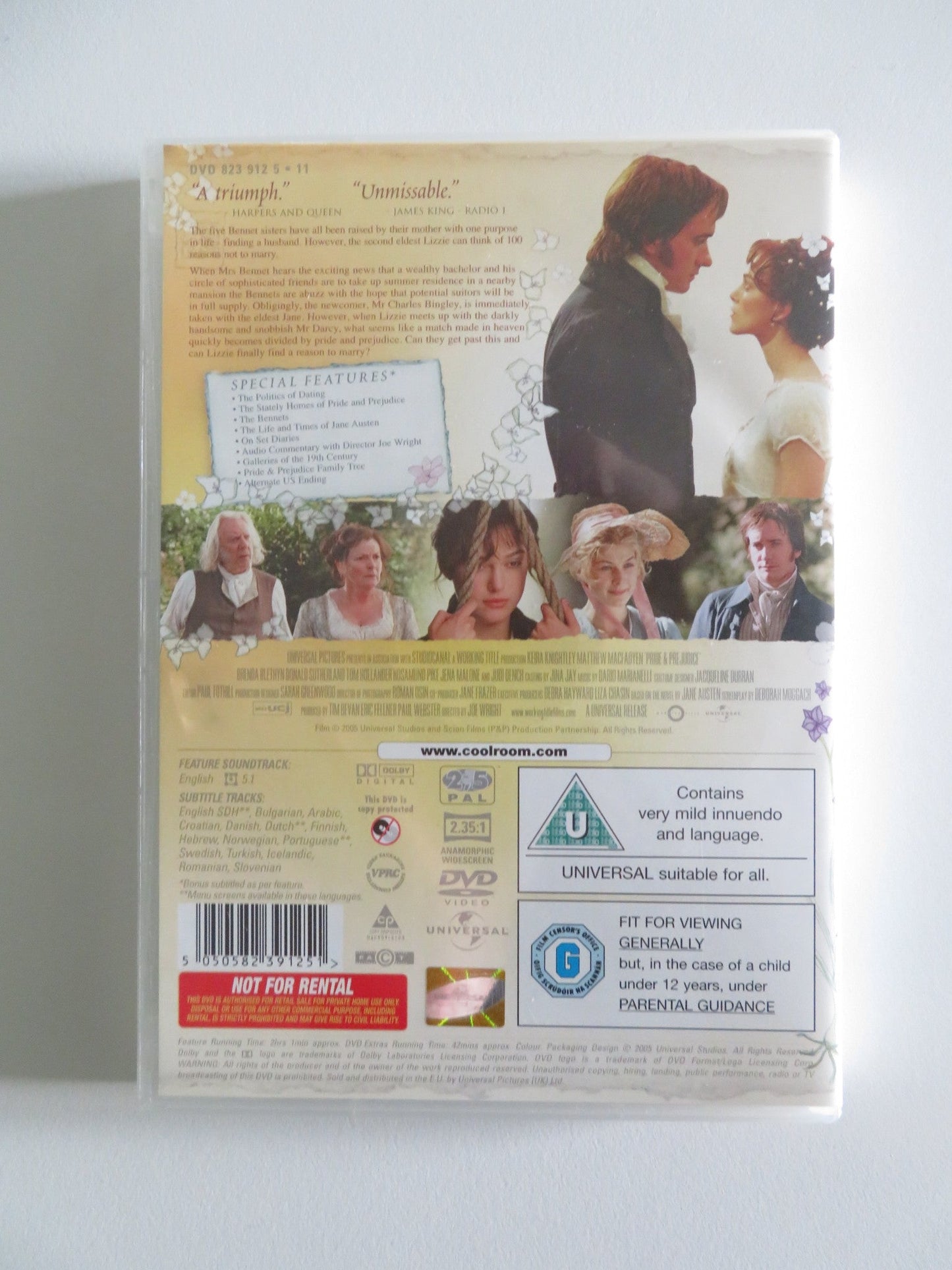 PRIDE AND PREJUDICE (DVD) KEIRA KNIGHTLEY MATTHEW MACFADYEN 2005 REGION 2, 5 Rendezvous Cinema Movie posters