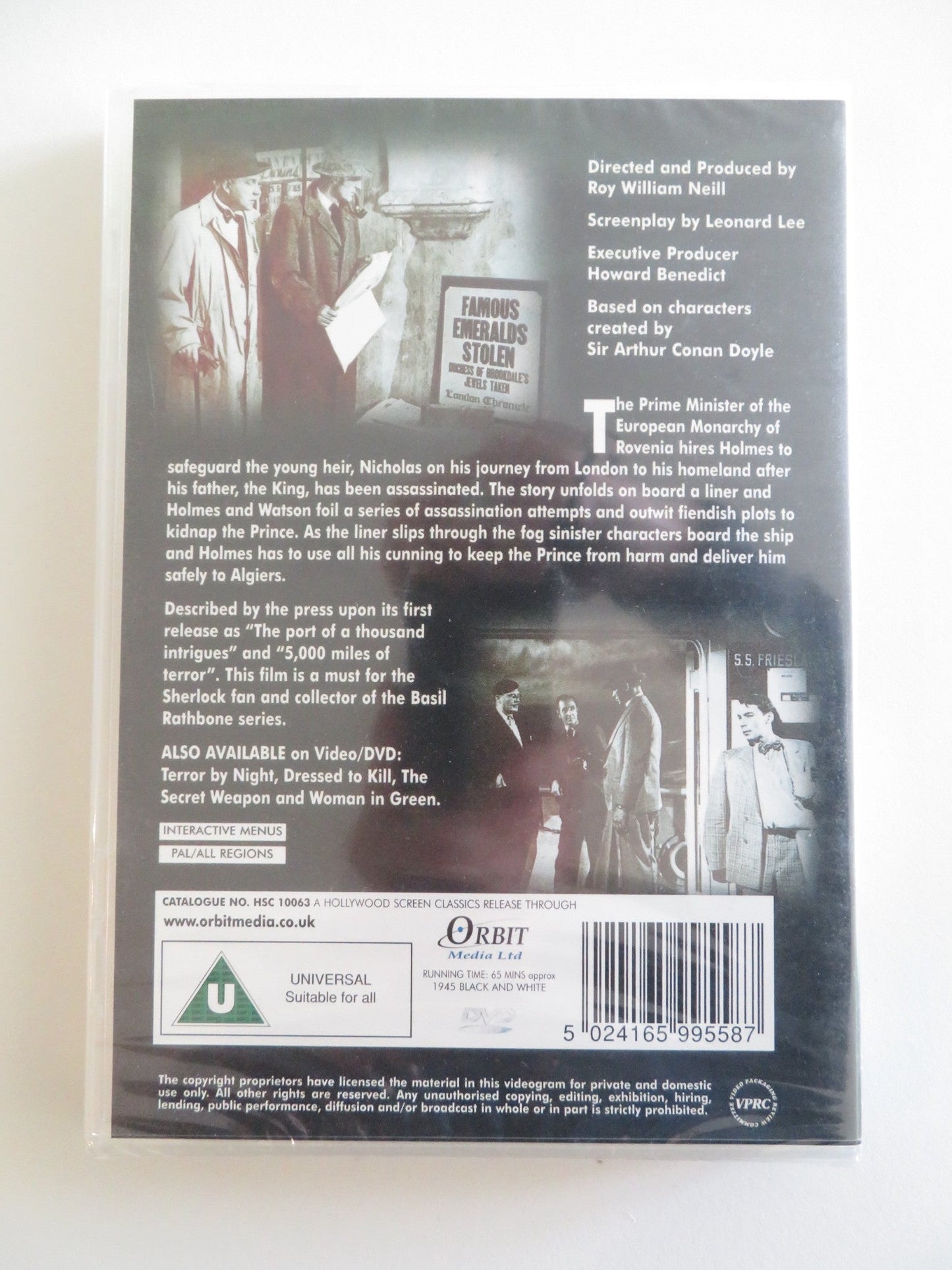 PURSUIT TO ALGIERS (DVD) BASIL RATHBONE NIGEL BRUCE 1945 REGION ALL Rendezvous Cinema Movie posters