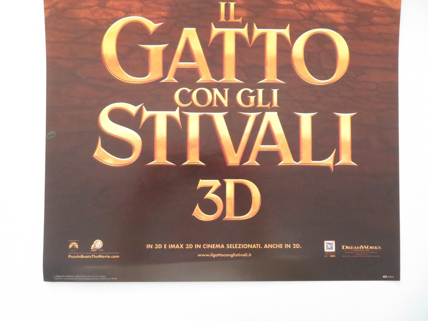 Puss In Boots ITALIAN LOCANDINA POSTER Antonio Banderas Salma Hayek 2011 Movie posters