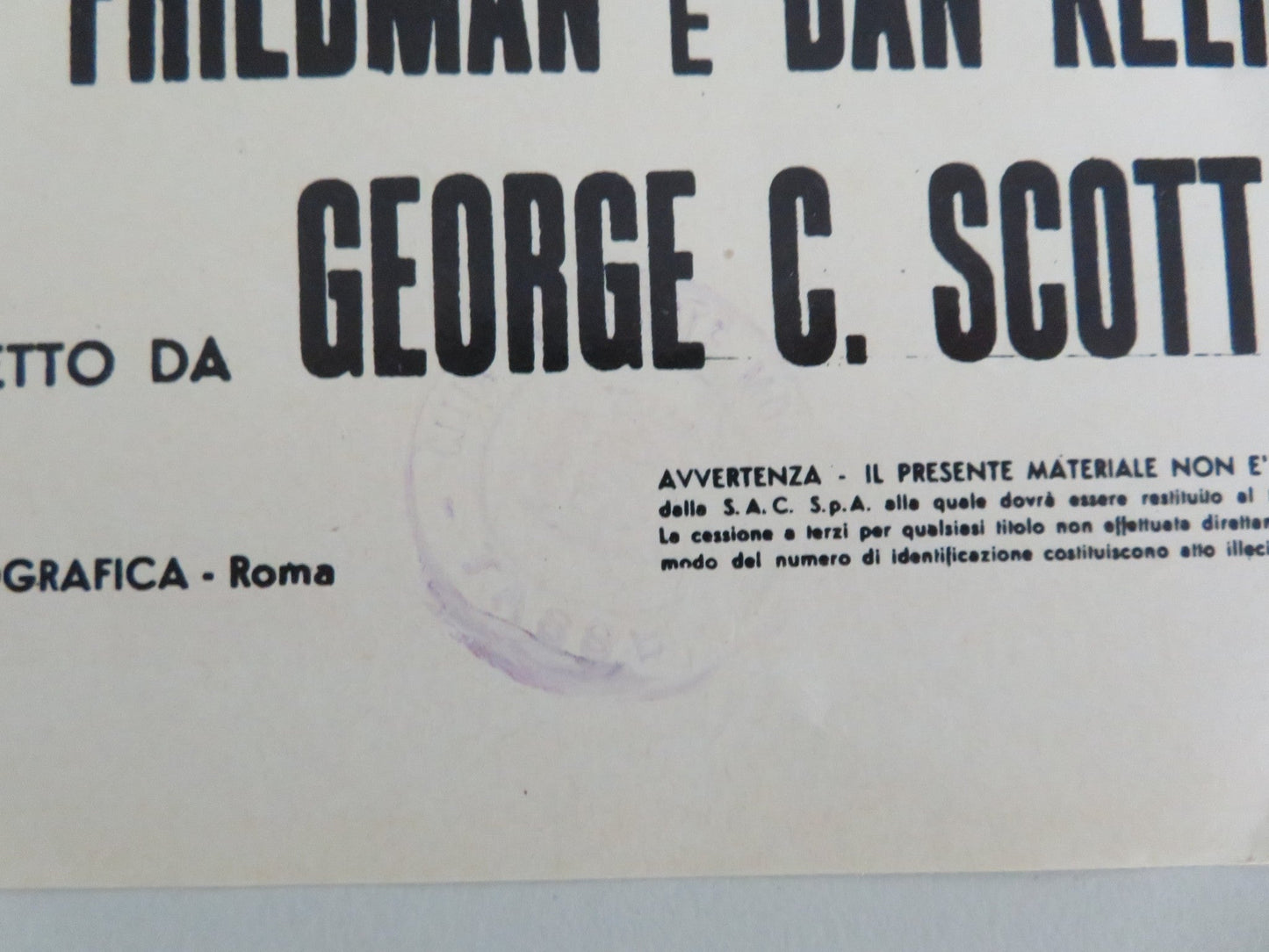 RAGE ITALIAN LOCANDINA POSTER MARTIN SHEEN GEORGE C. SCOTT 1973 Movie posters