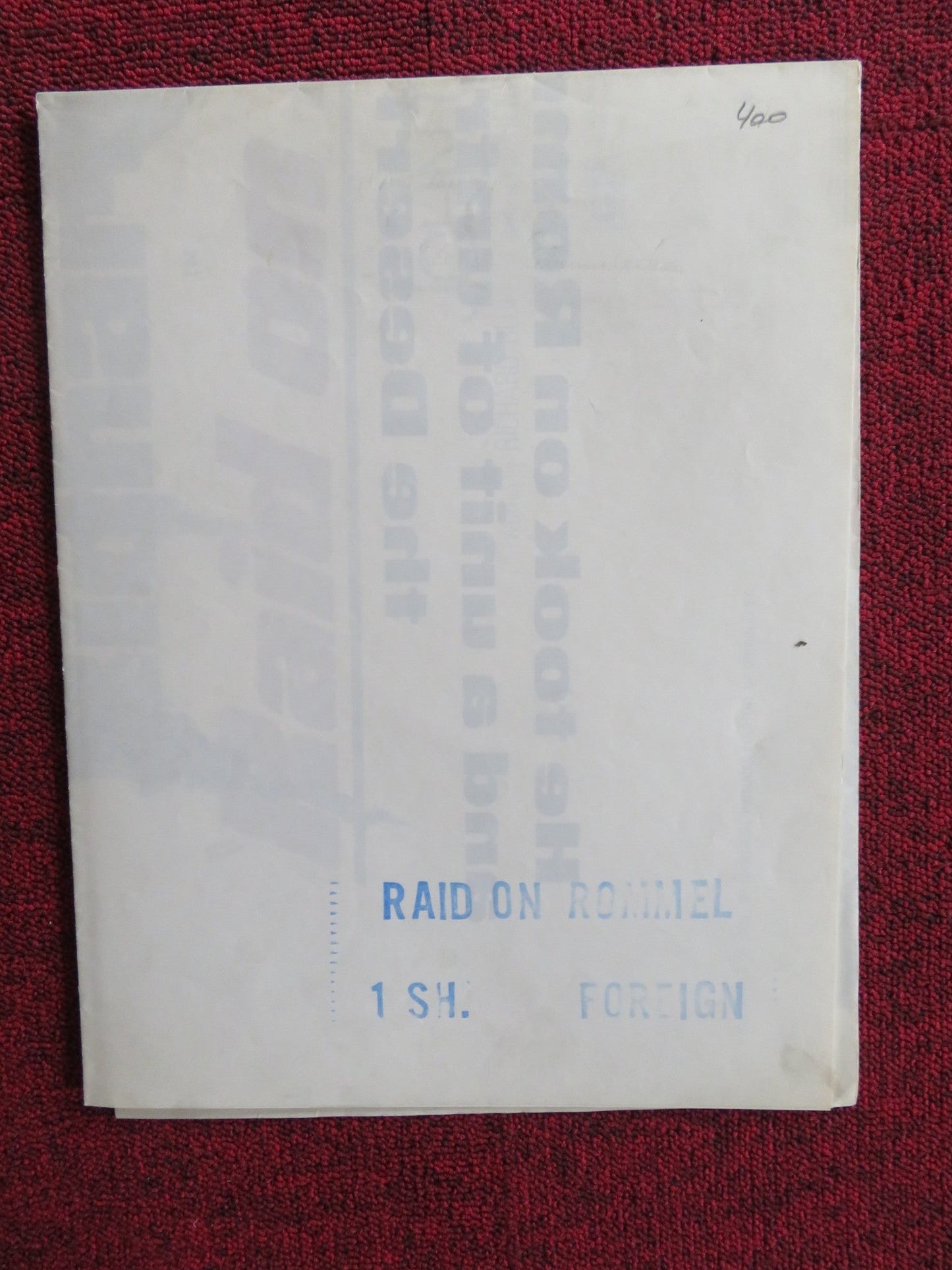 RAID ON ROMMEL FOLDED US ONE SHEET POSTER RICHARD BURTON JOHN COLICOS 1971 Rendezvous Cinema Movie posters