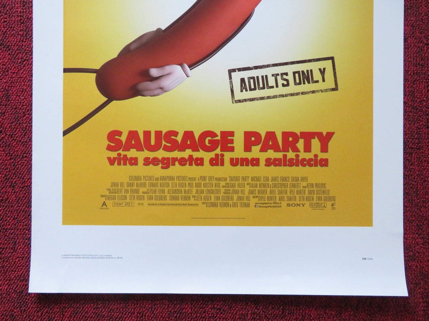SAUSAGE PARTY ITALIAN LOCANDINA POSTER ALISTAIR ABELL IRIS APATOW 2016 Rendezvous Cinema Movie posters