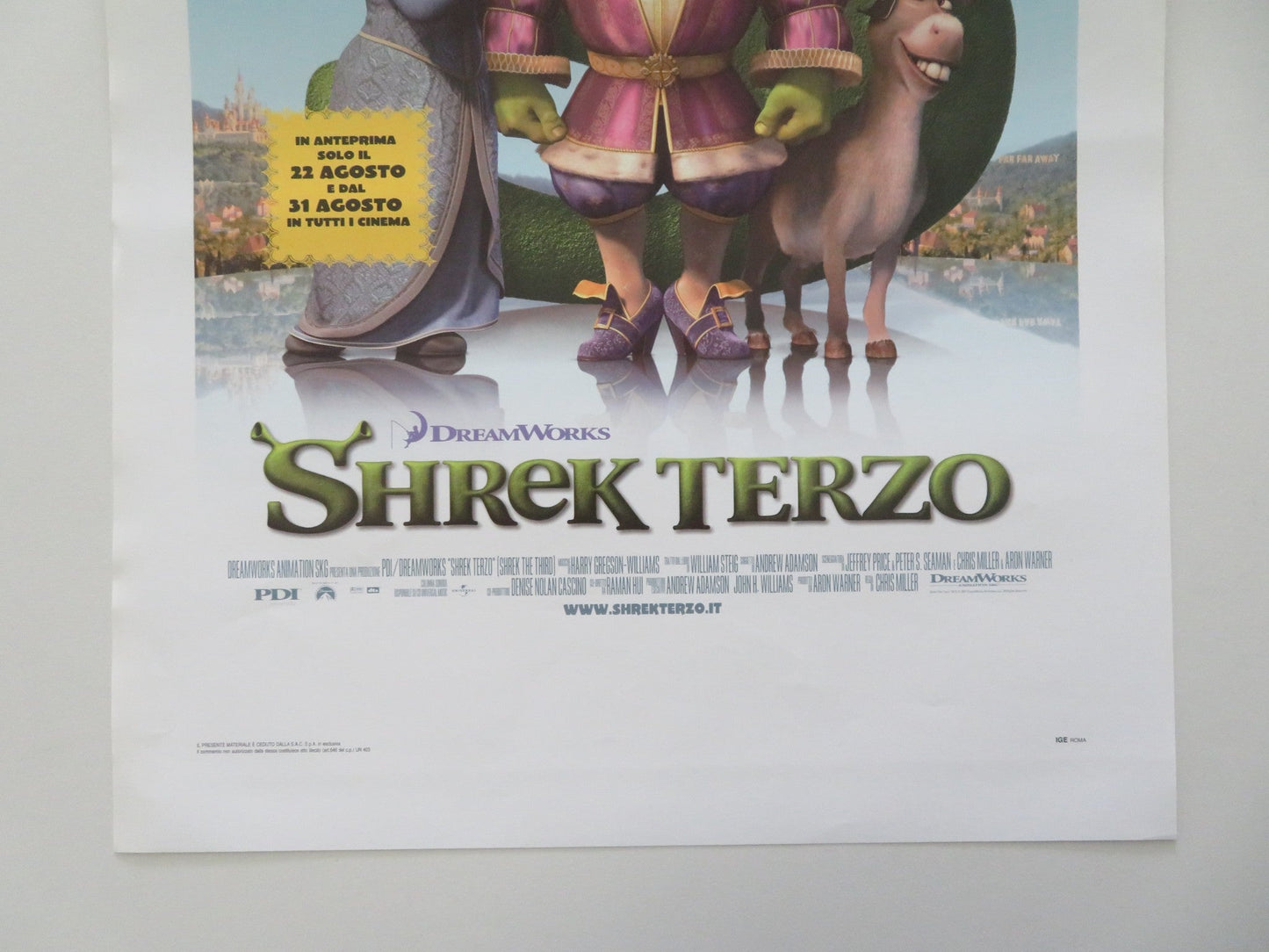 Shrek The Third ITALIAN LOCANDINA POSTER Mike Myers Eddie Murphy 2007 Movie posters