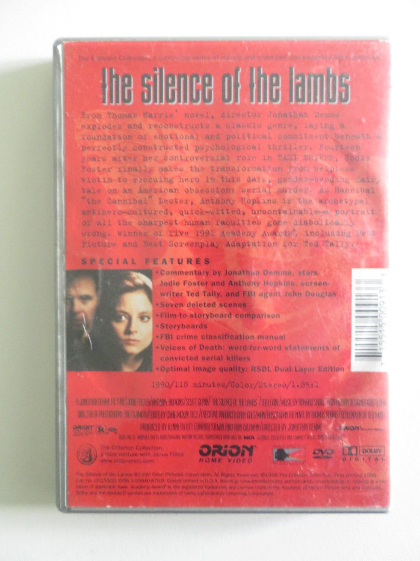 SILENCE OF THE LAMBS (DVD) JODIE FOSTER ANTHONY HOPKINS 1991 REGION 1 Rendezvous Cinema Movie posters