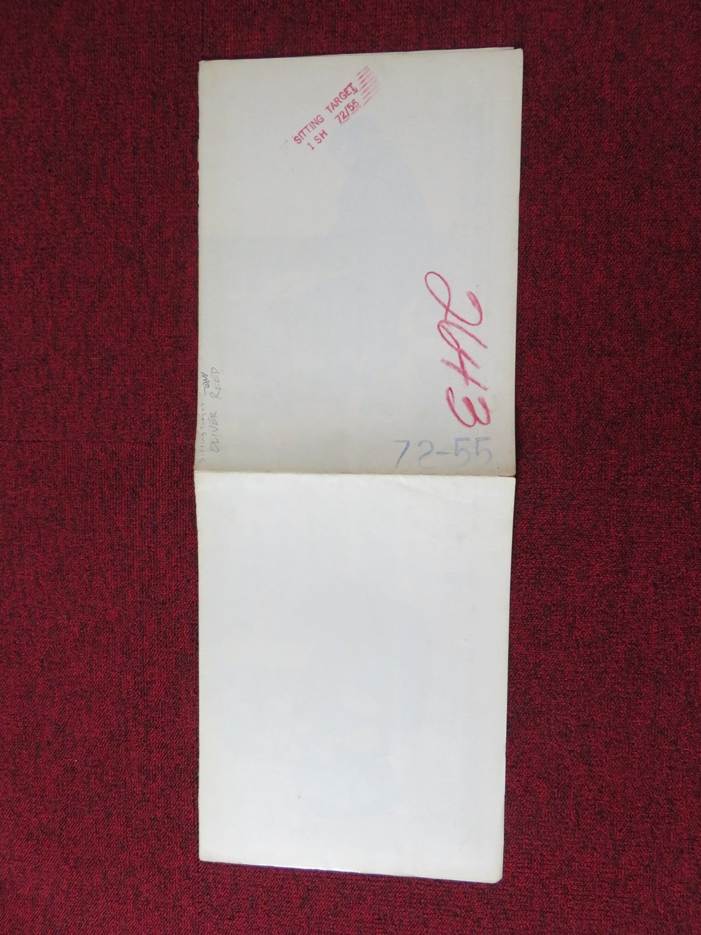 SITTING TARGET FOLDED US ONE SHEET POSTER OLIVER REED JILL ST. JOHN 1972 Rendezvous Cinema Movie posters