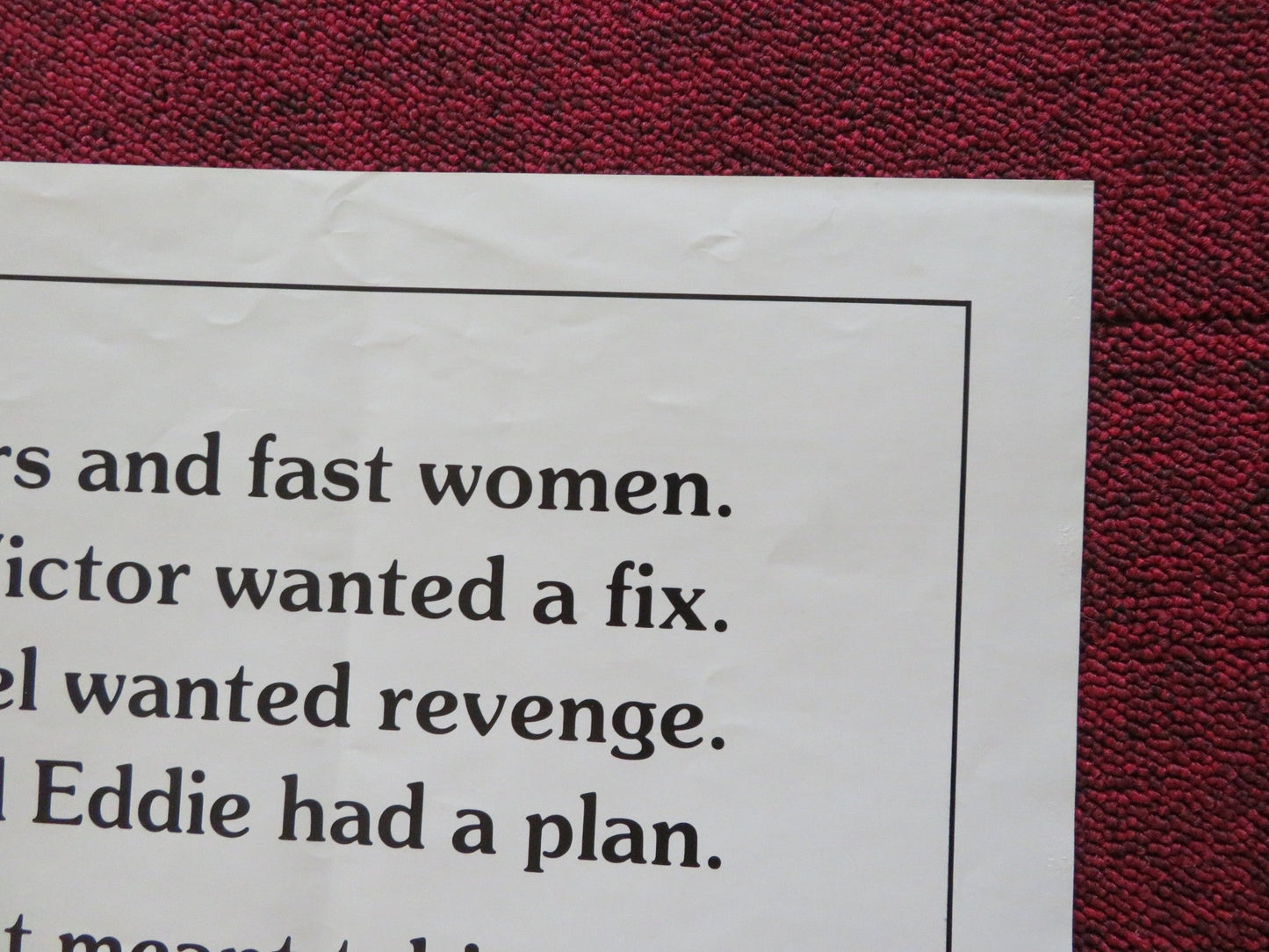 SNO - LINE FOLDED US ONE SHEET POSTER VINCE EDWARDS PAUL SMITH 1985 Rendezvous Cinema Movie posters