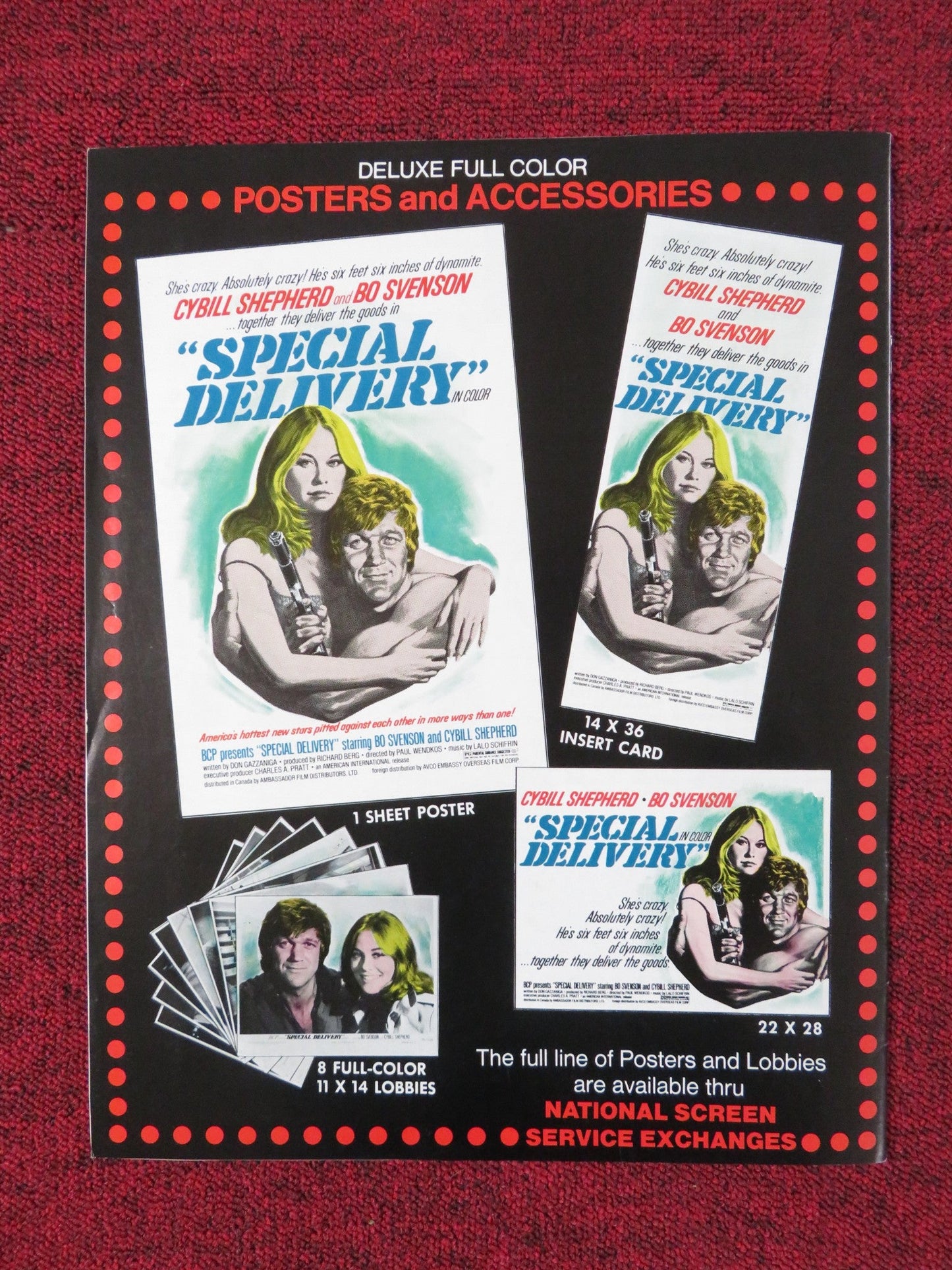 SPECIAL DELIVERY UNCUT PRESS BOOK BO SVENSON CYBILL SHEPHERD 1976 Rendezvous Cinema Movie posters